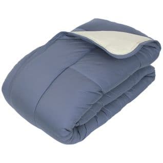 Couette Hiver 260x240 Cm Cocoon Bicolore Petrole/mastic Garnissage Fibre Polyester 400g/m2