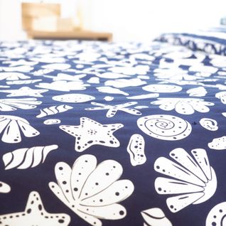 Parure De Drap 240x290 Cm Coton Bci Adouci Capri Bleu 3 Pièces