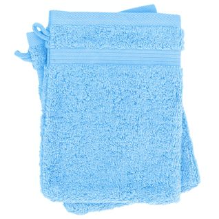 Lot De 2 Gants De Toilette 16x21 Cm Luxor Bleu Pâle