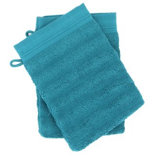 Lot De 2 Gants De Toilette 16x21 Cm Natural Stripes Canard