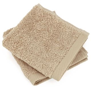 Lot De 2 Serviettes Invité 30x30 Cm Coton Peigné Alba Beige