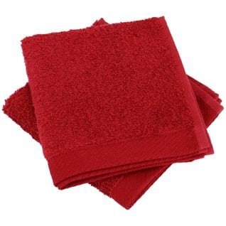 Lot De 2 Serviettes Invité 30x30 Cm Coton Peigné Alba Bordeaux