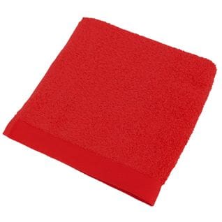 Serviette De Toilette 50x100 Cm Coton Peigné Alba Rouge