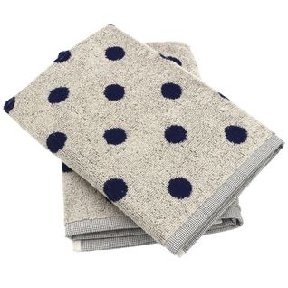 Lot De 2 Torchons De Cuisine Éponge 50x50 Cm Coton Spot Bleu