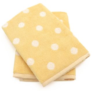 Lot De 2 Torchons De Cuisine Éponge 50x50 Cm Coton Spot Ii Jaune