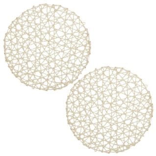 Lot De 2 Sets De Table Rond Ajoure Beige