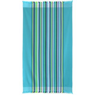 Drap De Plage Fouta En Coton Et Éponge 100x180 Cm Syana Bleu