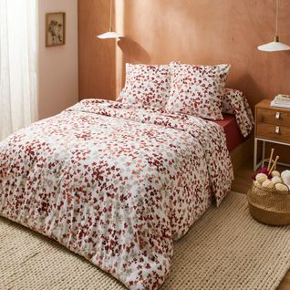 Parure De Lit 200x200 Cm 100% Flanelle De Coton Émilie Rouge 3 Pièces