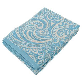 Drap De Bain Coton 100x150 Cm Motif Mandala Collection Plenty Bleu