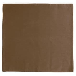 Lot De 6 Serviettes De Table 45x45 Cm Yuco Coton Cognac