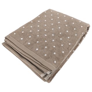 Drap De Bain En Coton 100x150 Cm Collection Efficient Dots Marron Roble