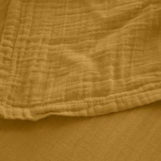 Drap Plat 270x300 Cm Mousseline De Coton Milos Jaune Curry