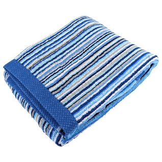 Drap De Douche Coton 500g/m2 De La Collection Pure Stripes Ii Bleu