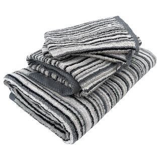 Parure De Bain Coton 500g/m2 Par 5 Collection Pure Stripes Ii Gris