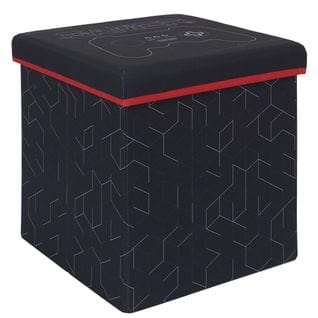 Pouf Pliable 100% Polyester 38x38x38 Cm Collection Game Noir