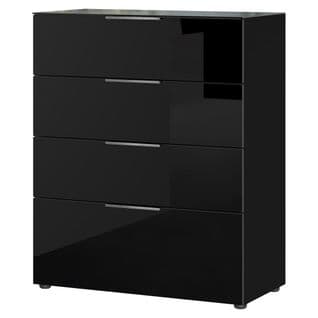 Commode 4 Tiroirs 83x42x102 Cm Noir - Valea