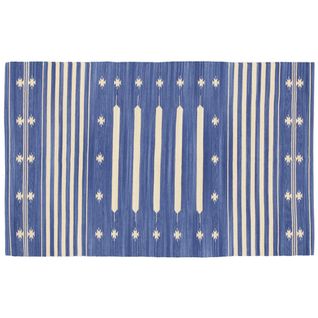 Tapis Plat Lavable En Machine Moderne Edimbourg Bleu 160x230