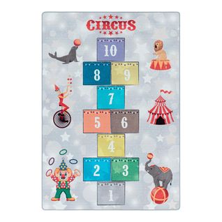 Tapis Marelle Pour Fille Et Garçon Circus Gris 100x150