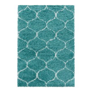 Tapis Shaggy Baroque Rectangulaire Lokalt Bleu 160x230