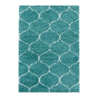 Tapis Shaggy Baroque Rectangulaire Lokalt Bleu 200x290