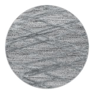 Tapis Rond à Courtes Mèches Design Lakka Gris Ø 120