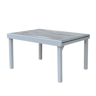 Table De Jardin Extensible En Aluminium Blanc Et Gris 6/10 Places