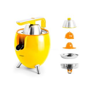 Presse Agrumes Double Cônes Avec Filtre En Acier Presspod Jaune Kitchencook