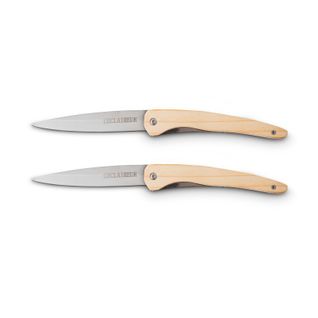 Lot De 2 Couteaux De Poche Bois De Genévrier Modèle Aventurier