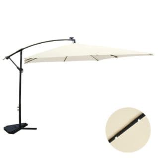 Parasol LED Déporté Carré 3x3m Écru Solenzara Bulle