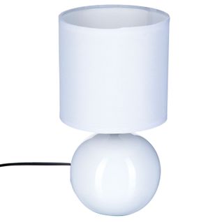 Lampe Boule En Céramique - H. 25 Cm - Blanc