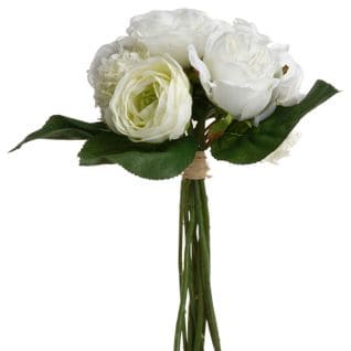 Bouquet De Fleurs Artificielles Blanches - H. 30 Cm