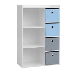 Meuble De Rangement Enfant 3 Niches Boy - 62 X H. 96 Cm - Bleu