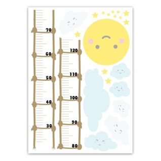 Sticker Enfant Nuages - 70 X 50 Cm - Multicolore