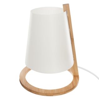 Lampe En Bambou Scandi - Diam. 20 Cm - Blanc