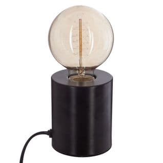 Lampe à Poser En Fer Ampoule - H. 10,5 Cm - Noir