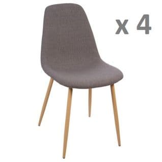 Lot De 4 - Chaise Design Scandinave Roka - Gris Foncé