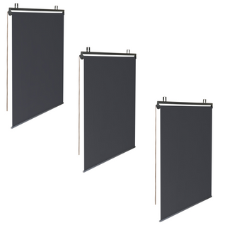 Lot De 3 Stores Enrouleurs L.125 X H. 225 Cm Pour Pergola Gris Anthracite