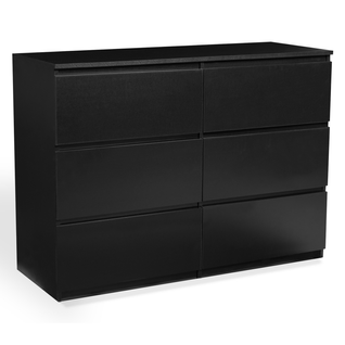 Commode 6 Tiroirs Tomi 110 Cm Bois Noir