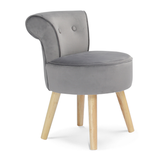 Fauteuil Crapaud En Velours Gris