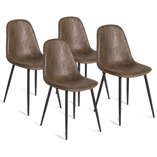 Lot De 4 Chaises Vintage Dali Marron Pour Salle à Manger