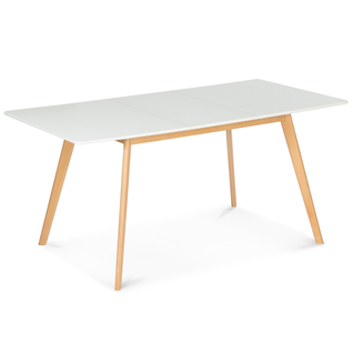 Table Scandinave Extensible Rectangle Inga 4-6 Personnes Blanche 120-160 Cm