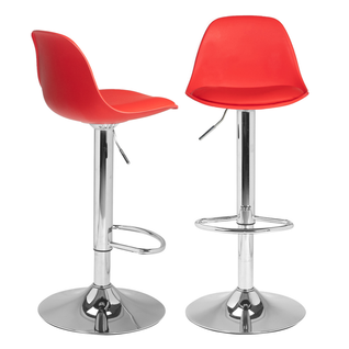 Lot De 2 Tabourets De Bar Karl Design Rouge