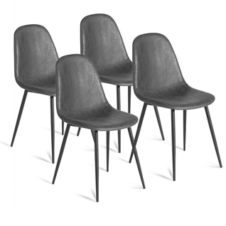 Lot De 4 Chaises Vintage Dali Grises Pour Salle à Manger