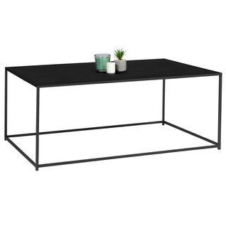 Table Basse Rectangulaire Davis 113 Cm En Métal Noir Mat Design Industriel