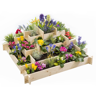 Carré Potager Pyramide Keo En Bois 4 Étages Bac à Fleurs 100 Cm