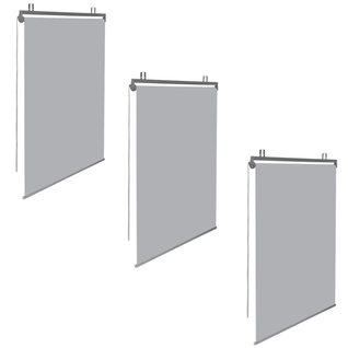 Lot De 3 Stores Enrouleurs L.124 X H. 225 Cm Pour Pergola Gris Clair