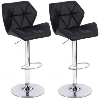 Lot De 2 Tabourets De Bar Robine Noirs Avec Dossier