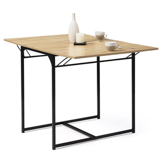 Table à Manger Extensible Rectangle Detroit 2-4 Personnes Design Industriel 60-120 Cm