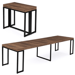 Table Console Extensible Toronto 14 Personnes 300 Cm Bois Foncé Design Industriel