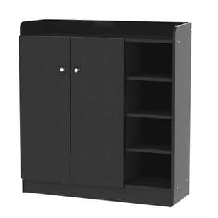 Armoire Meuble à Chaussures Très Pratique En Panneaux De Particules Noir